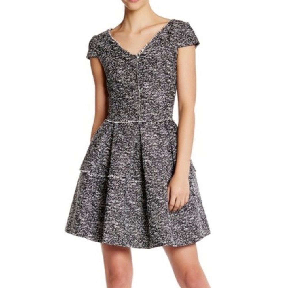 Betsey Johnson Black and White tweed dress. Size 6